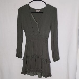 Altar'd State Forest Green Ruffle Mini Dress